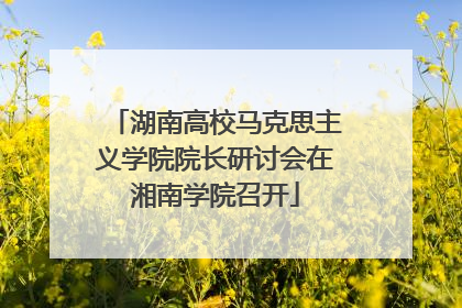 湖南高校马克思主义学院院长研讨会在湘南学院召开