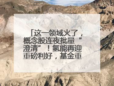 这一领域火了，概念股连夜批量“澄清”！氢能再迎重磅利好，基金重仓股出炉