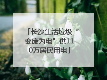 长沙生活垃圾“变废为电”供110万居民用电