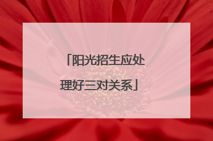阳光招生应处理好三对关系