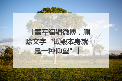 雷军编辑微博，删除文字“诋毁本身就是一种仰望”