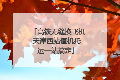 高铁无缝换飞机 天津西站值机托运一站搞定