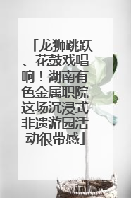 龙狮跳跃、花鼓戏唱响！湖南有色金属职院这场沉浸式非遗游园活动很带感