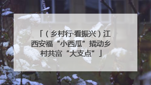 （乡村行·看振兴）江西安福“小西瓜”撬动乡村共富“大支点”