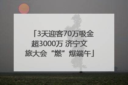 3天迎客70万吸金超3000万 济宁文旅大会“燃”爆端午