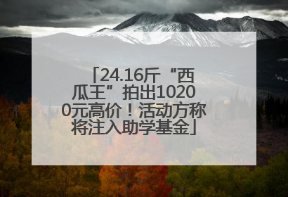 24.16斤“西瓜王”拍出10200元高价！活动方称将注入助学基金