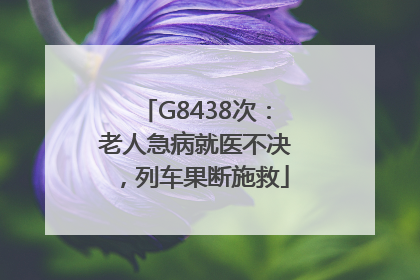 G8438次：老人急病就医不决，列车果断施救